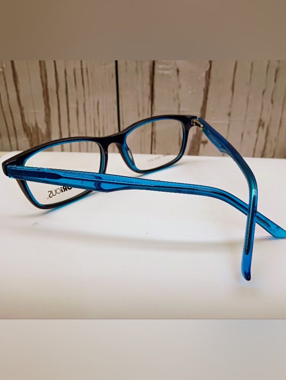 NEW Rx'able Eyeglass Frame, black/blue VICTORIOUS, Petite glasses 50-15-135